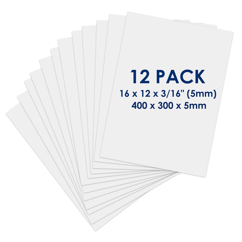 Navy Penguin Foam Board 12 x 16 x 3/16" - Premium 12 Pack - White Poster Board, Acid Free, Double Sided, Rigid, Sign Board Foamboard for Mounting, Crafts, Paintings Prints, Art, Display, Presentation and Projects - Image 1